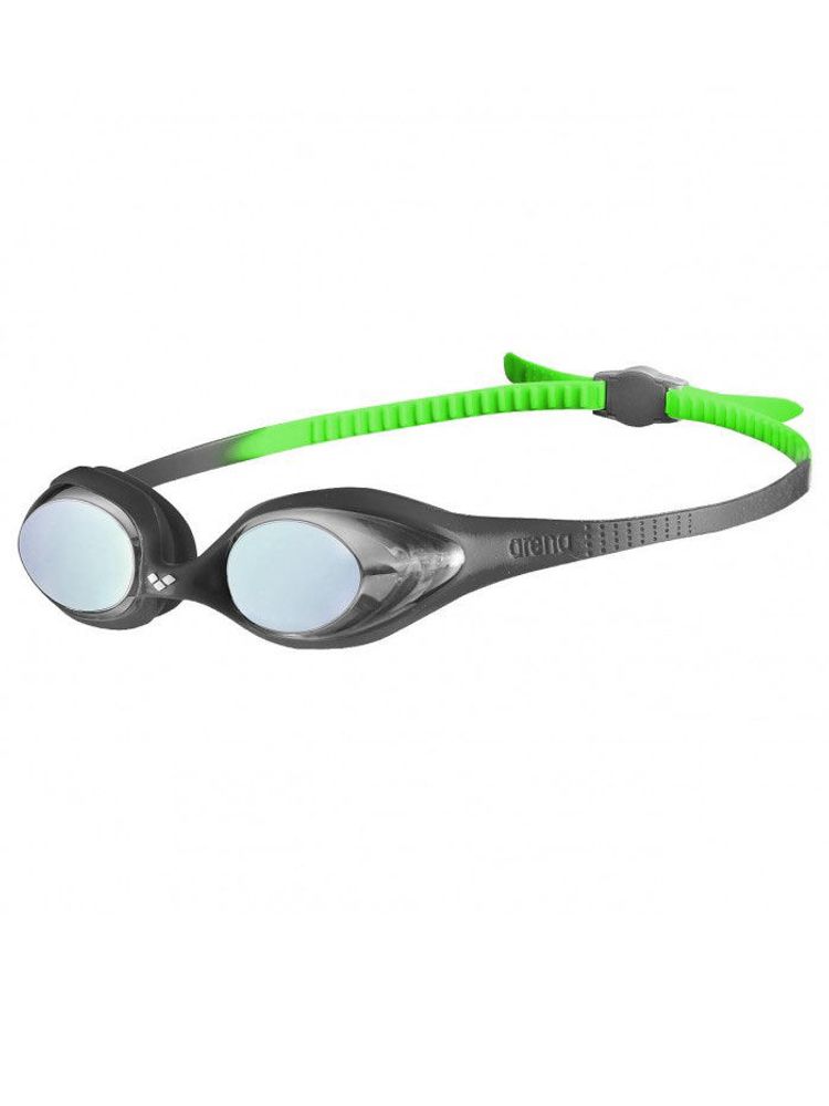 Arena Spider Junior Black, Silver & Green Mirrored Goggles 1