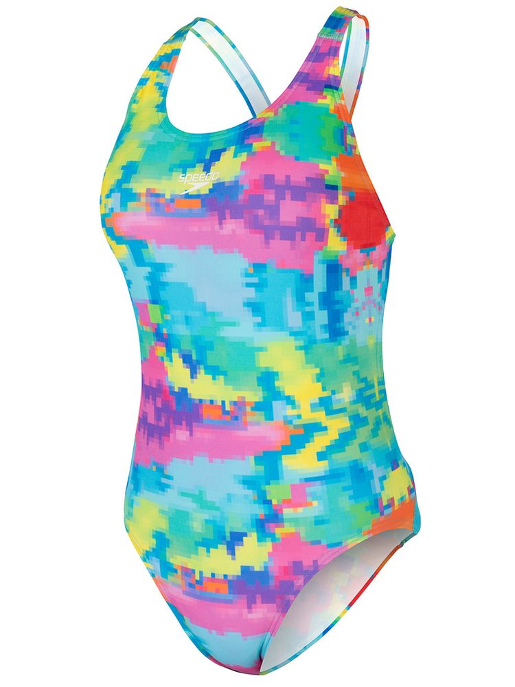 Speedo Pixel Rainbow One Piece Swimsuit Front