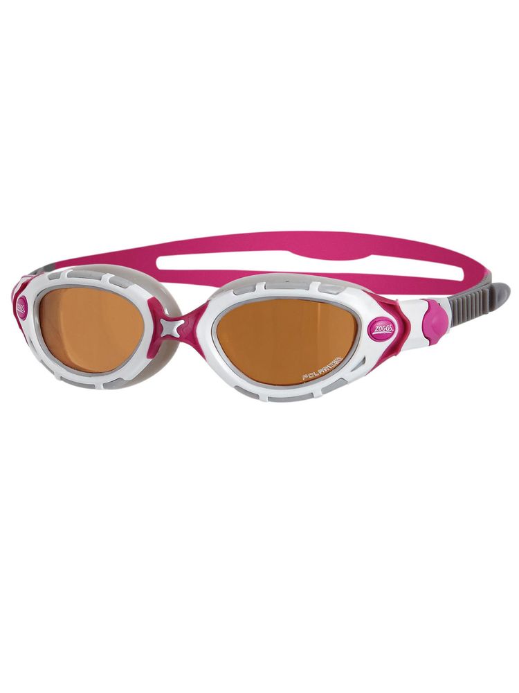 Zoggs Predator Flex Womens White & Berry Polarized Ultra Lens Goggles