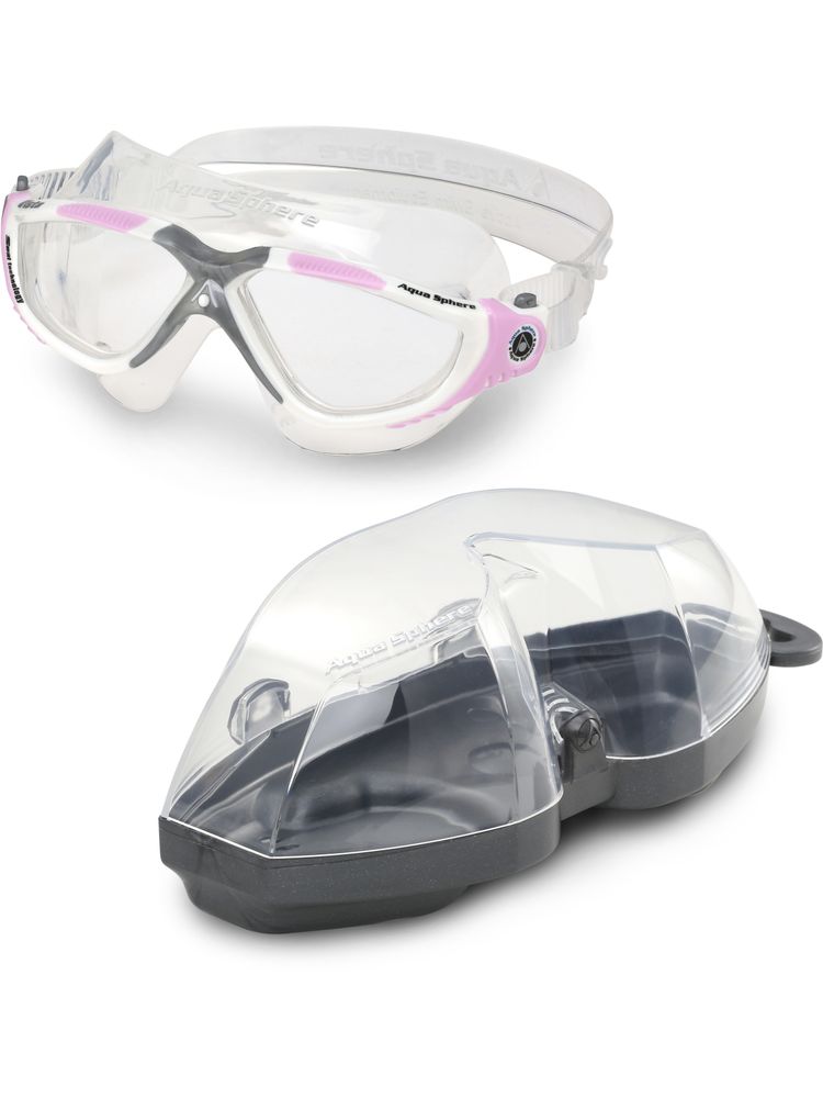 Aqua Sphere Vista Ladies Clear Swim Mask White & Pink
