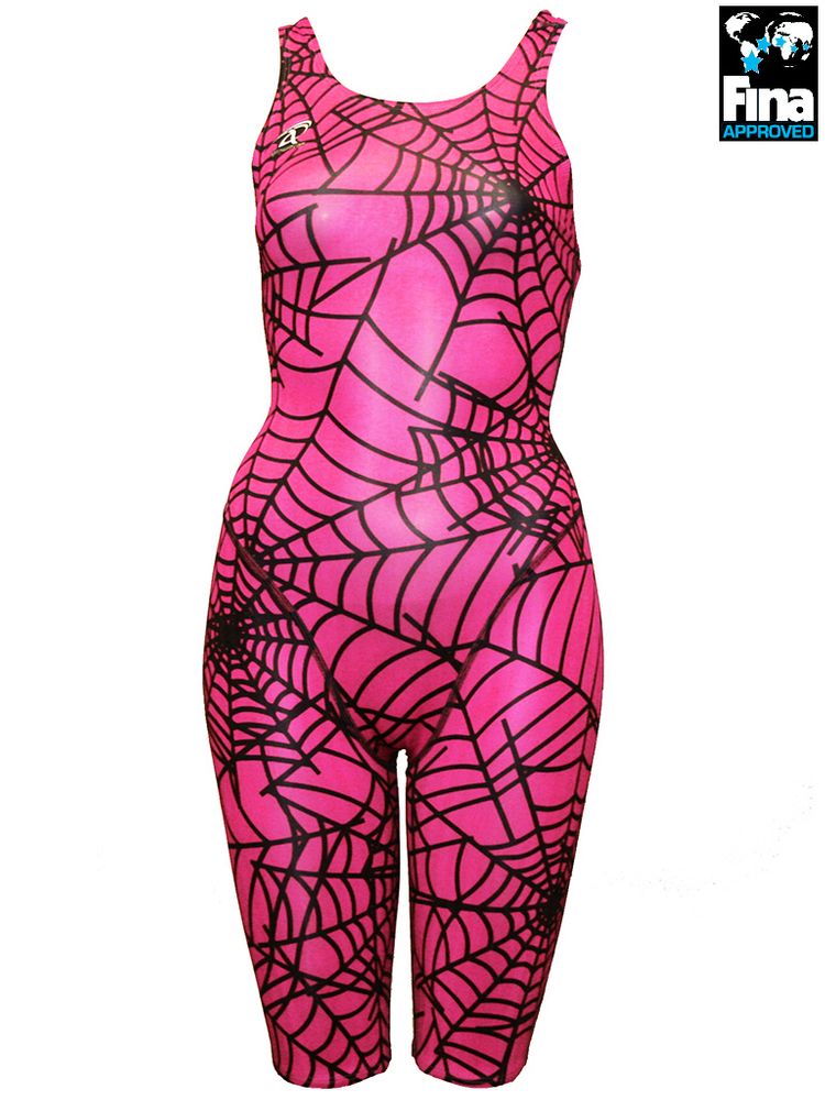 FINA APPROVED Agon Spiderweb Pink Kneelength Racer