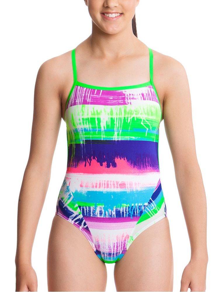 Funkita Colour Run Girls Cross Back One Piece Swimsuit