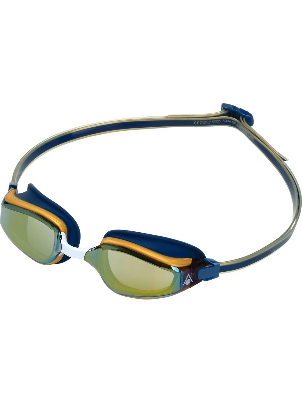 Aqua Sphere Fastlane Goggles Titanium Gold Mirror / Navy / Gold