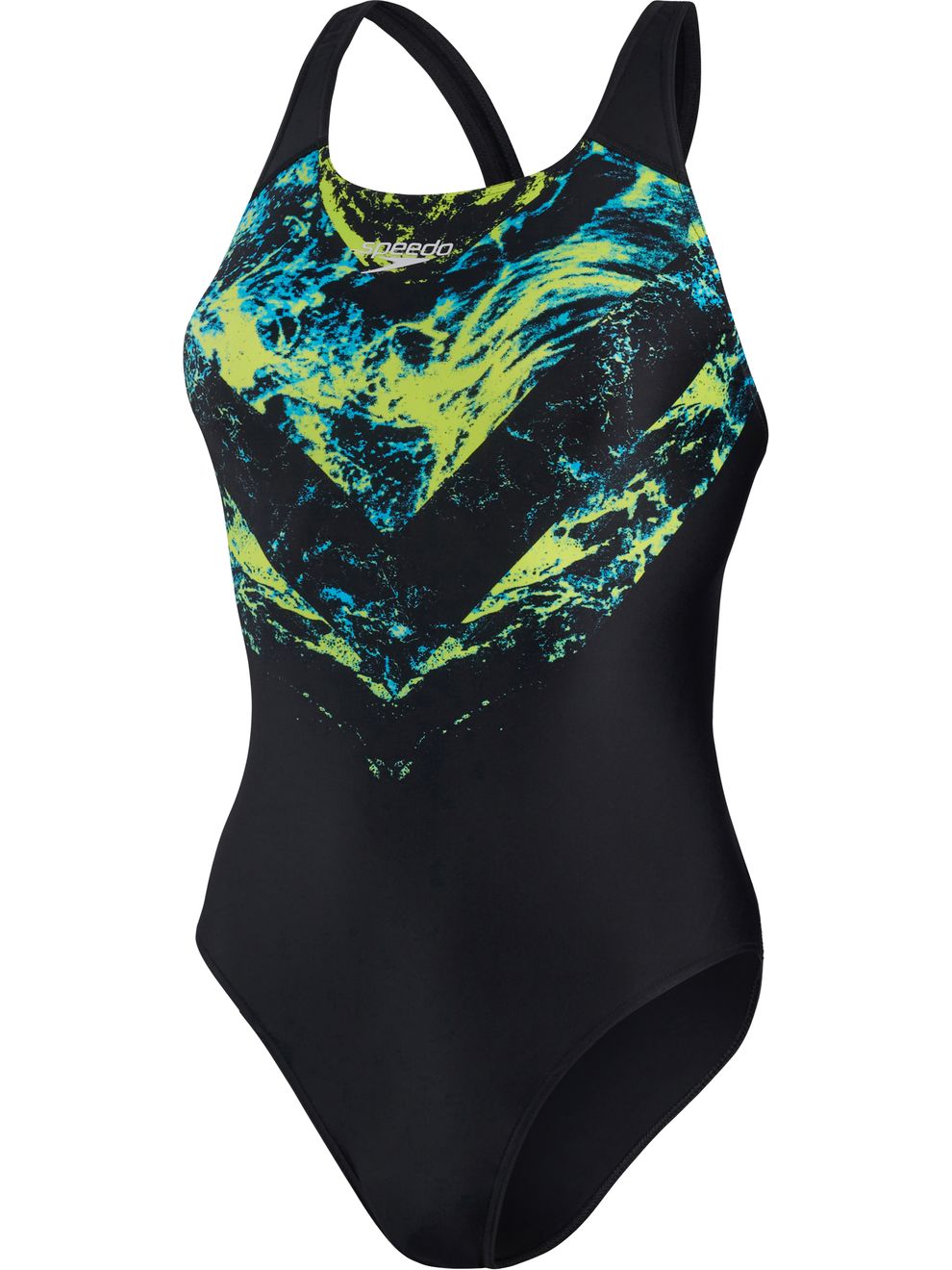 Speedo Damen Badehose Powerback - Schwarz/Grün Für Training