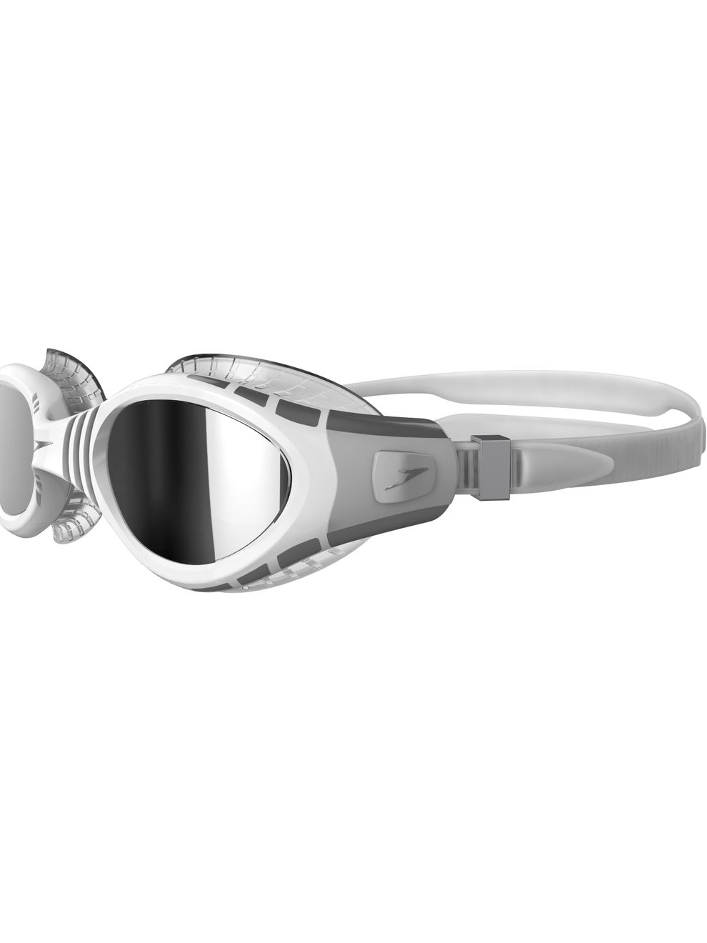 Speedo Futura Biofuse Flexiseal Mirrored Goggles Cool Grey & White