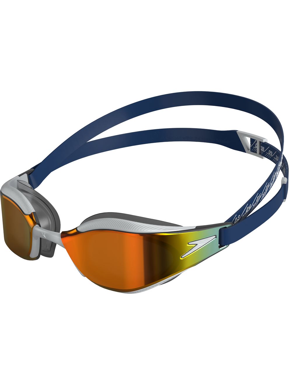 Speedo Junior Fastskin Hyper Elite Goggles Fire Gold Mirror/Ammonite