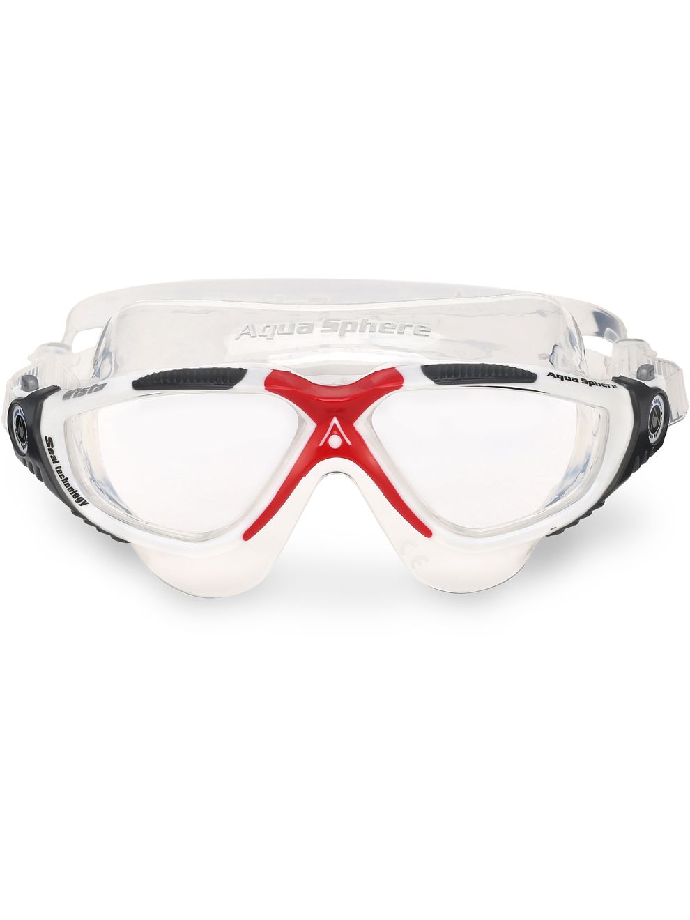 Aqua Sphere Vista Clear Swim Mask White, Red & Grey