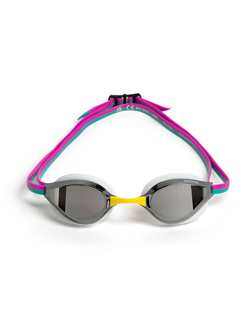 Arena Python Goggles - Silver Mirror/White/Fuchsia