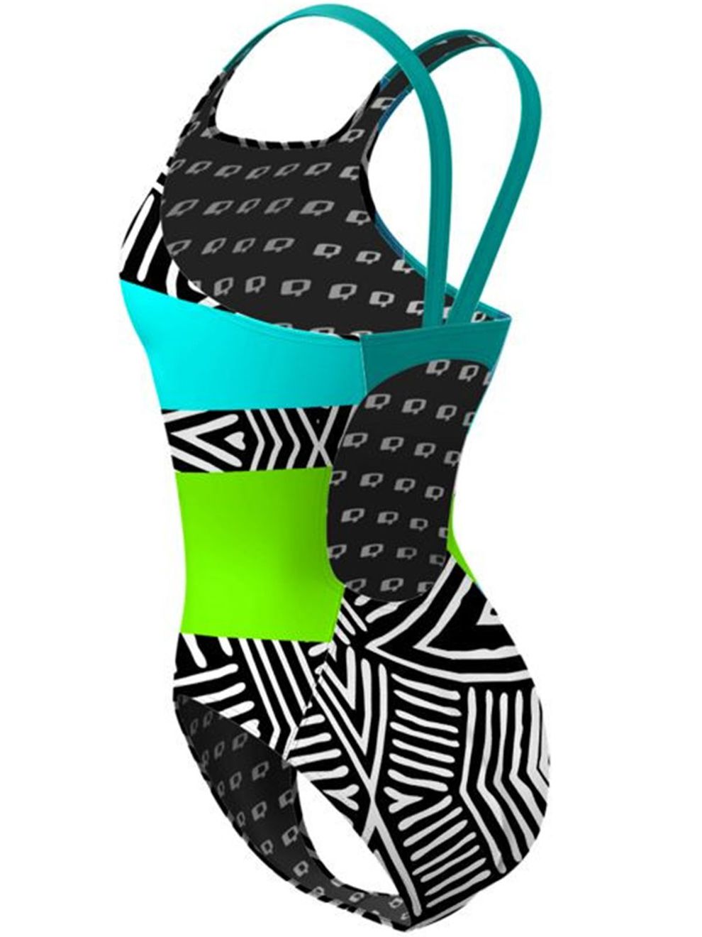 Q Swimwear Neon Tiki One Piece Swimsuit