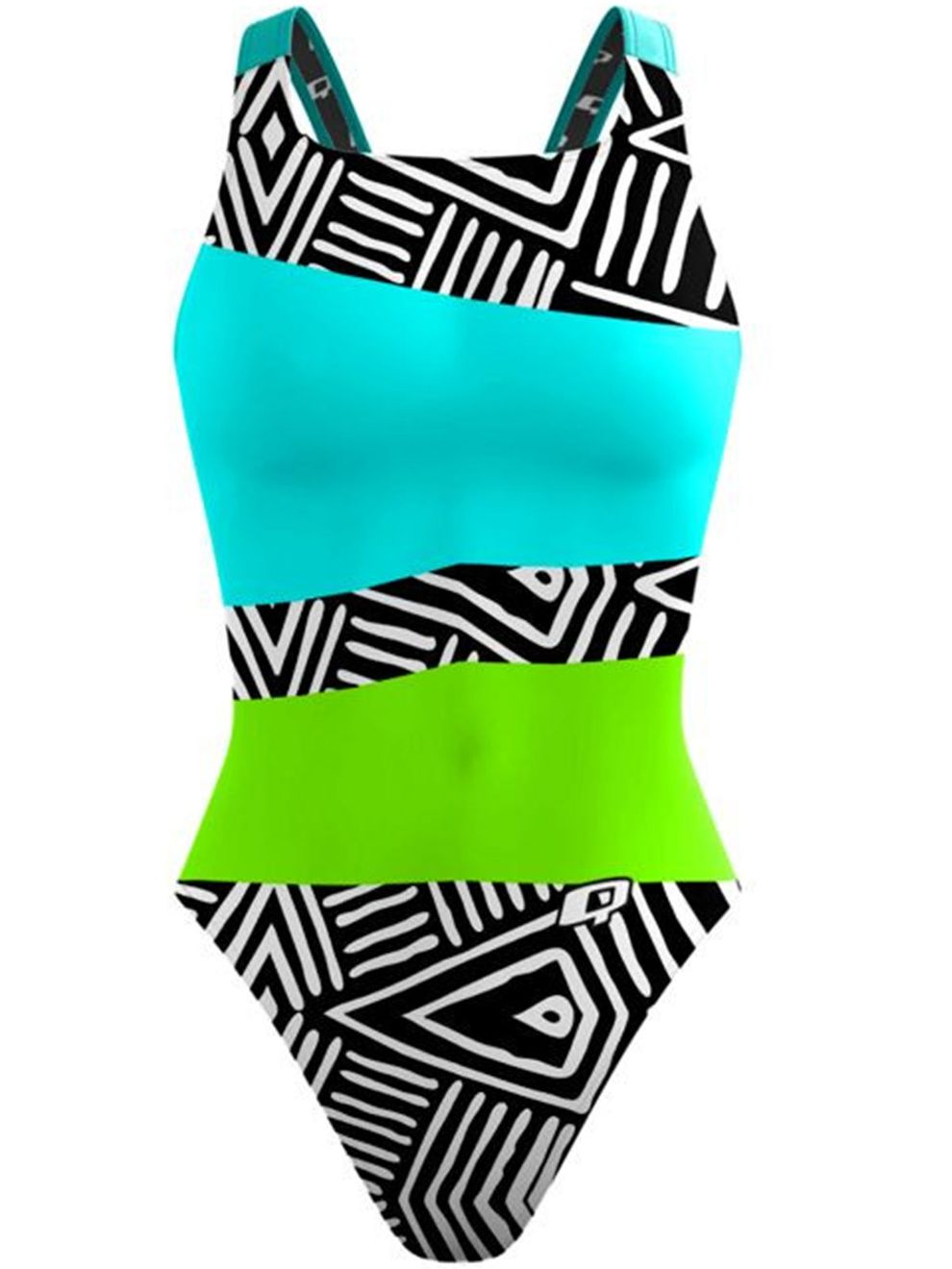 Q Swimwear Neon Tiki One Piece Swimsuit