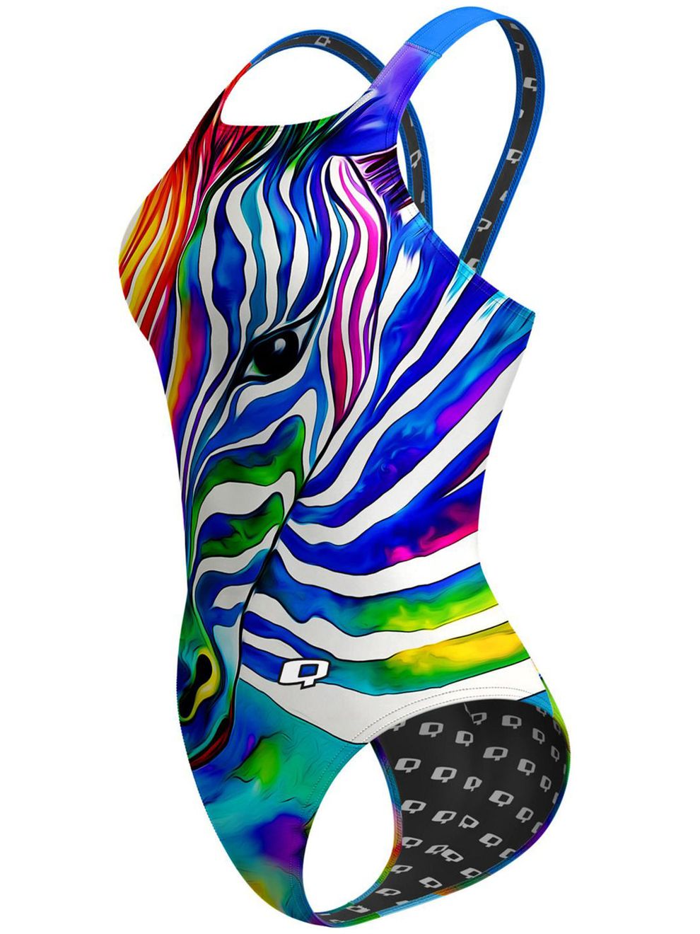 Q Swimwear Zebra in Wonderland One Piece Swimsuit