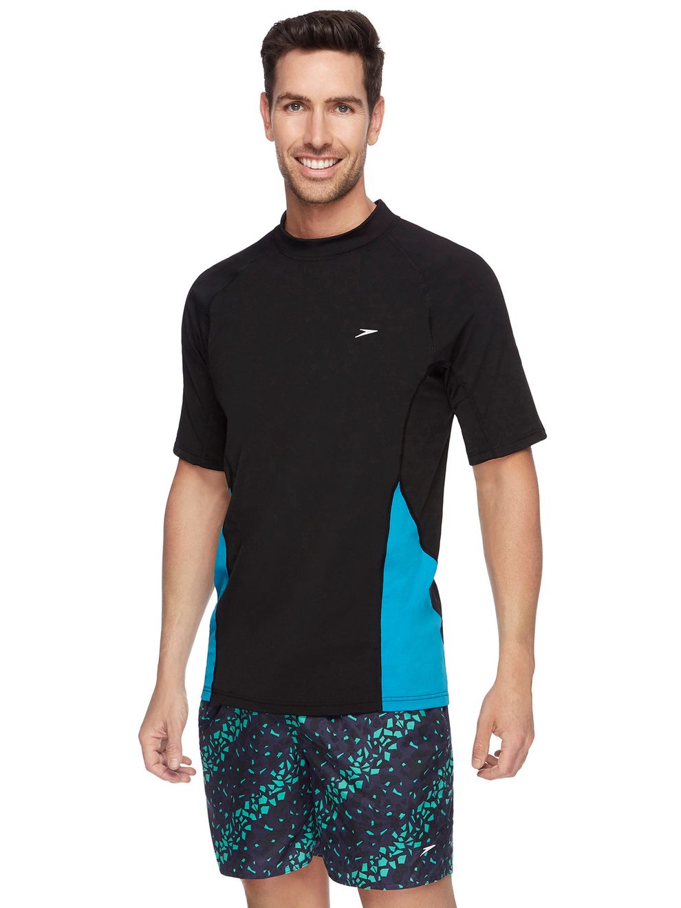 Speedo Black Lake Mens Short Sleeved Rashie