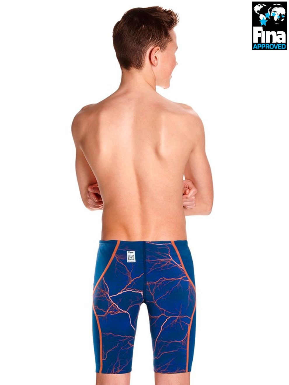 Speedo Fastskin Junior LZR Racer X Blue & Fluro Orange Jammers