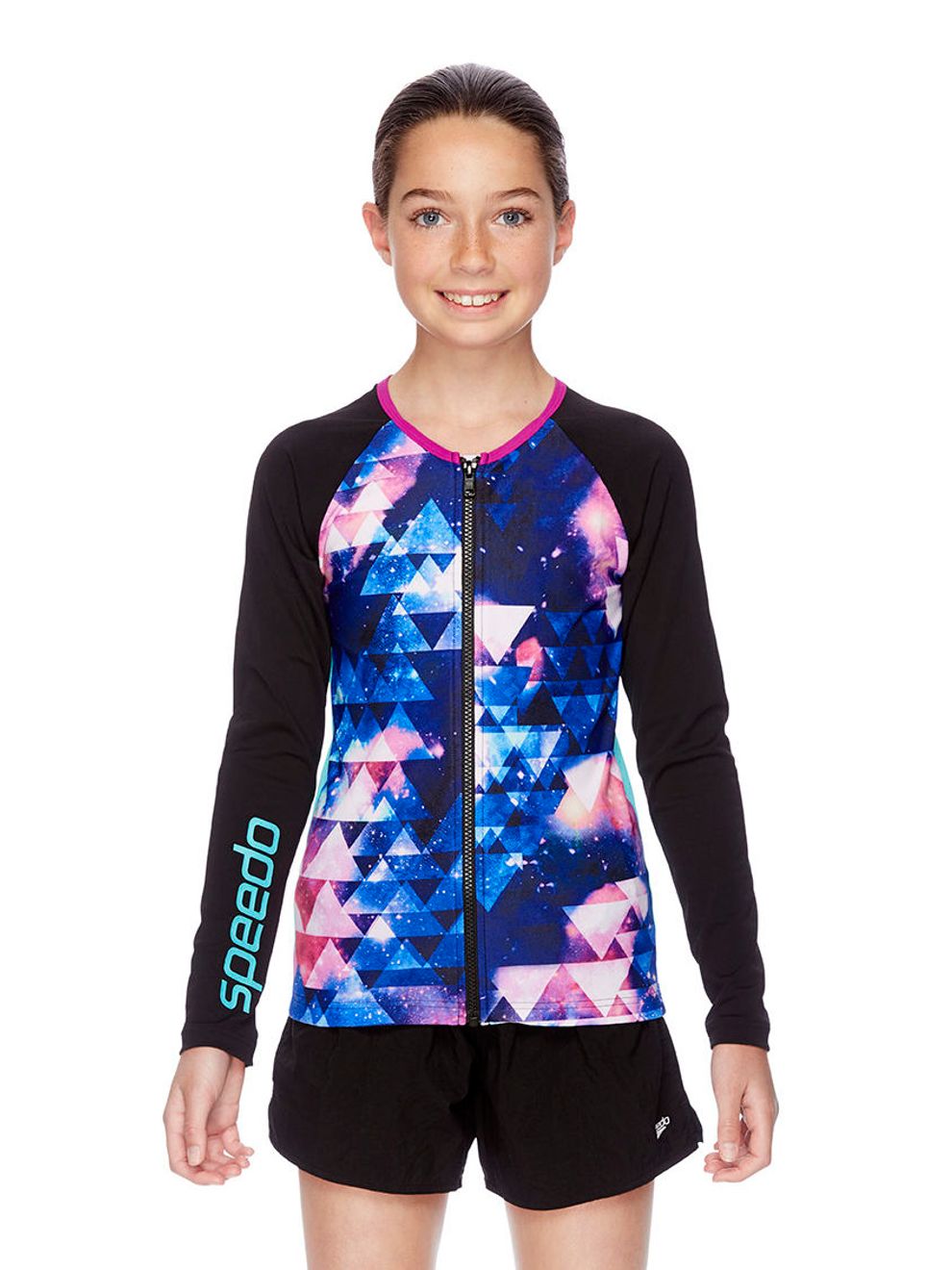 Speedo Star Light Zip Up Long Sleeve Rashie