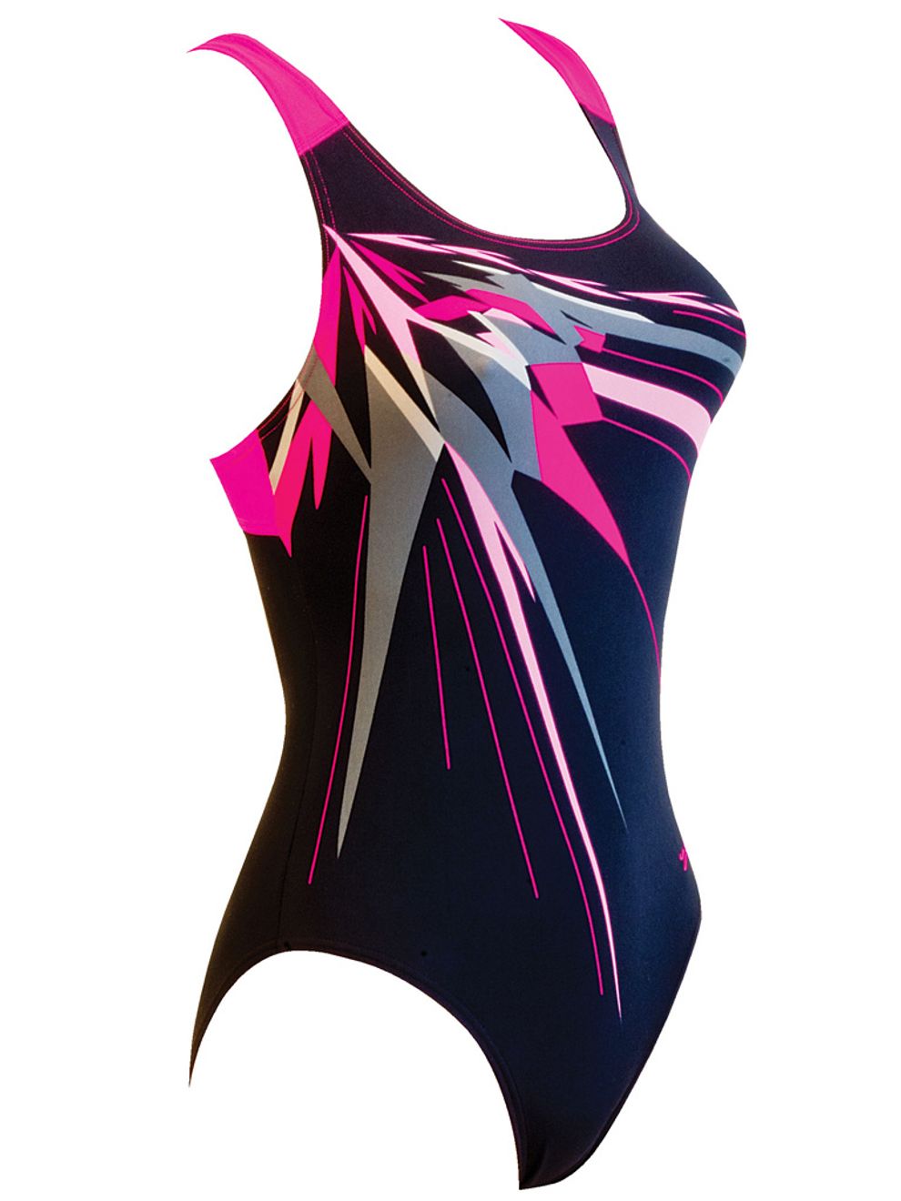 Zoggs Wandina Speedback Pink & Black Womens One Piece Swimsuit