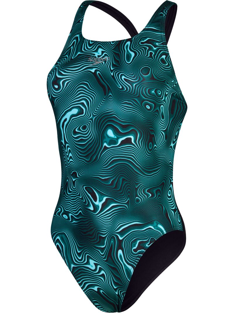 Speedo Powerback Speedo Powerback One Piece - Jungle/Black/Blue | Swimmer.com.au