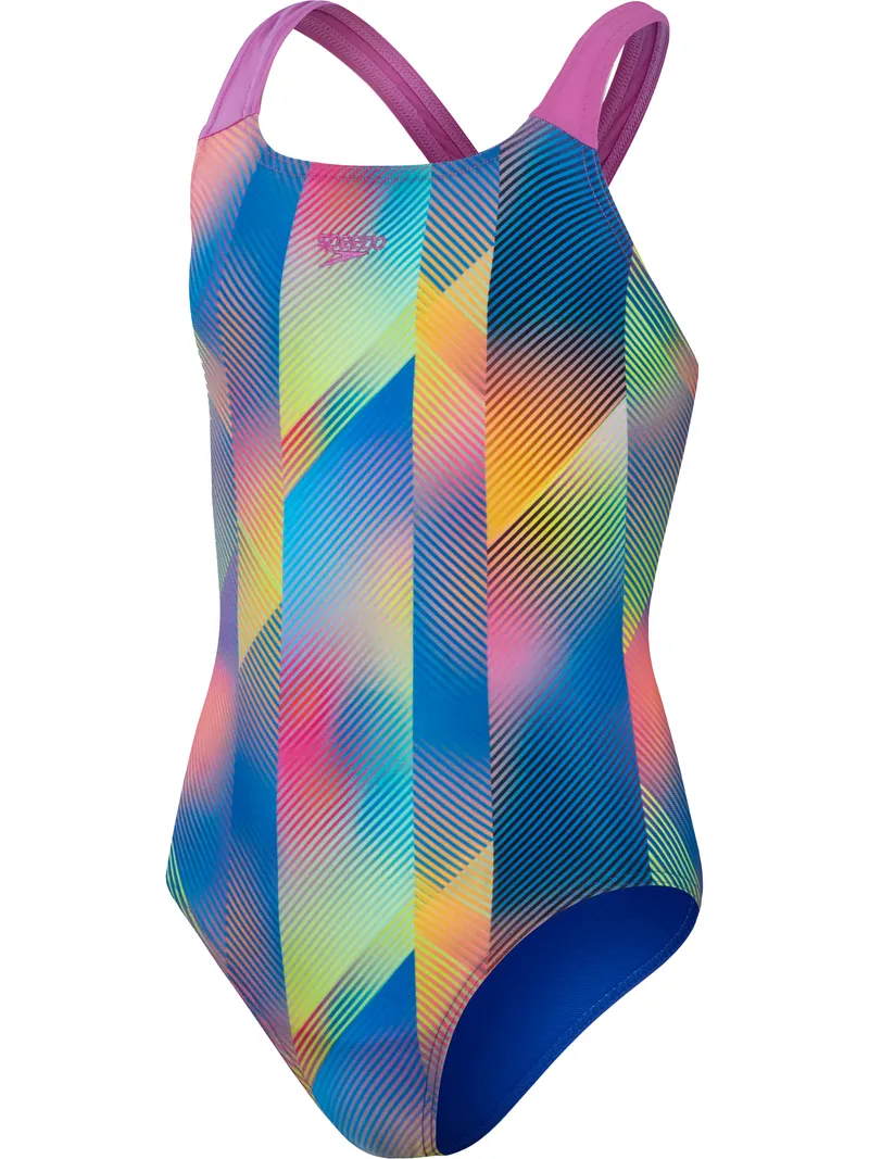 Speedo Powerback Speedo Powerback One Piece - Cobalt/Pink/Lemon/Green | Swimmer.com.au