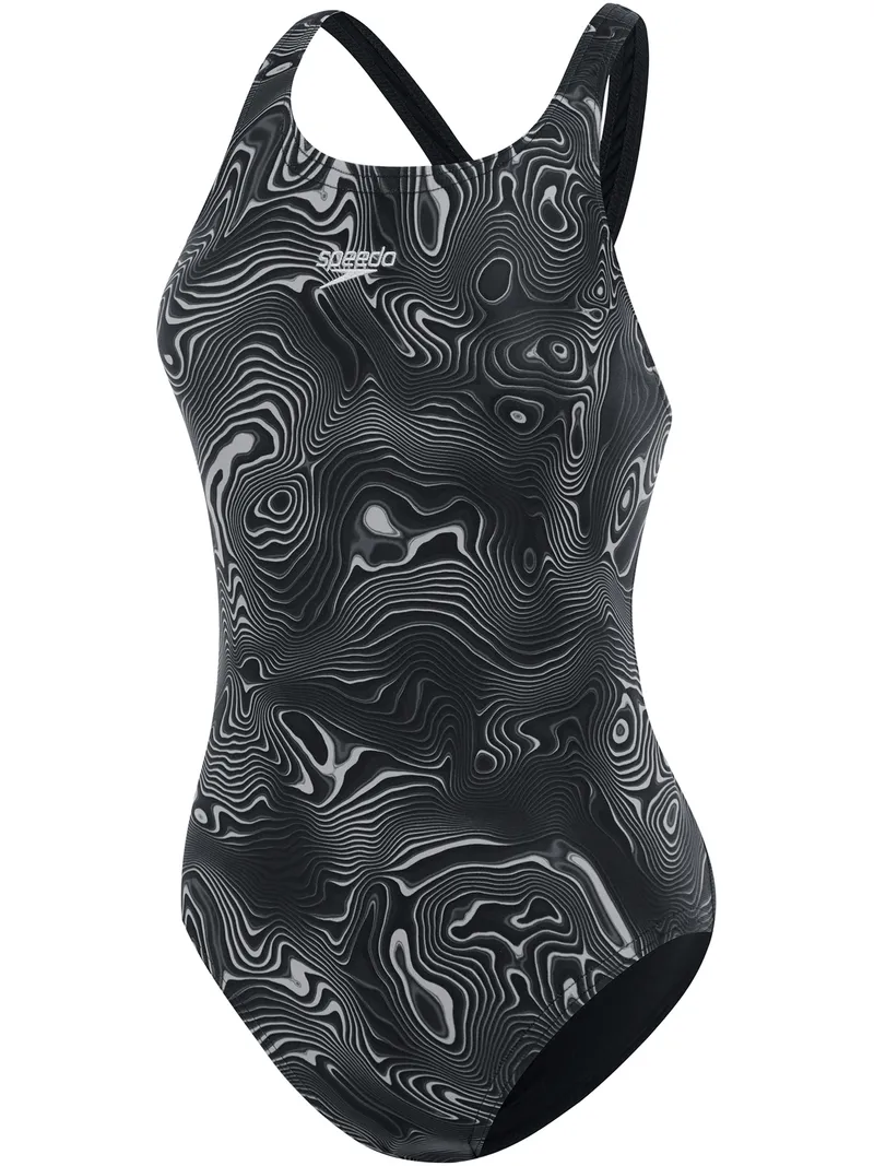 Speedo Powerback Speedo Powerback One Piece - Black/Charcoal | Swimmer.com.au