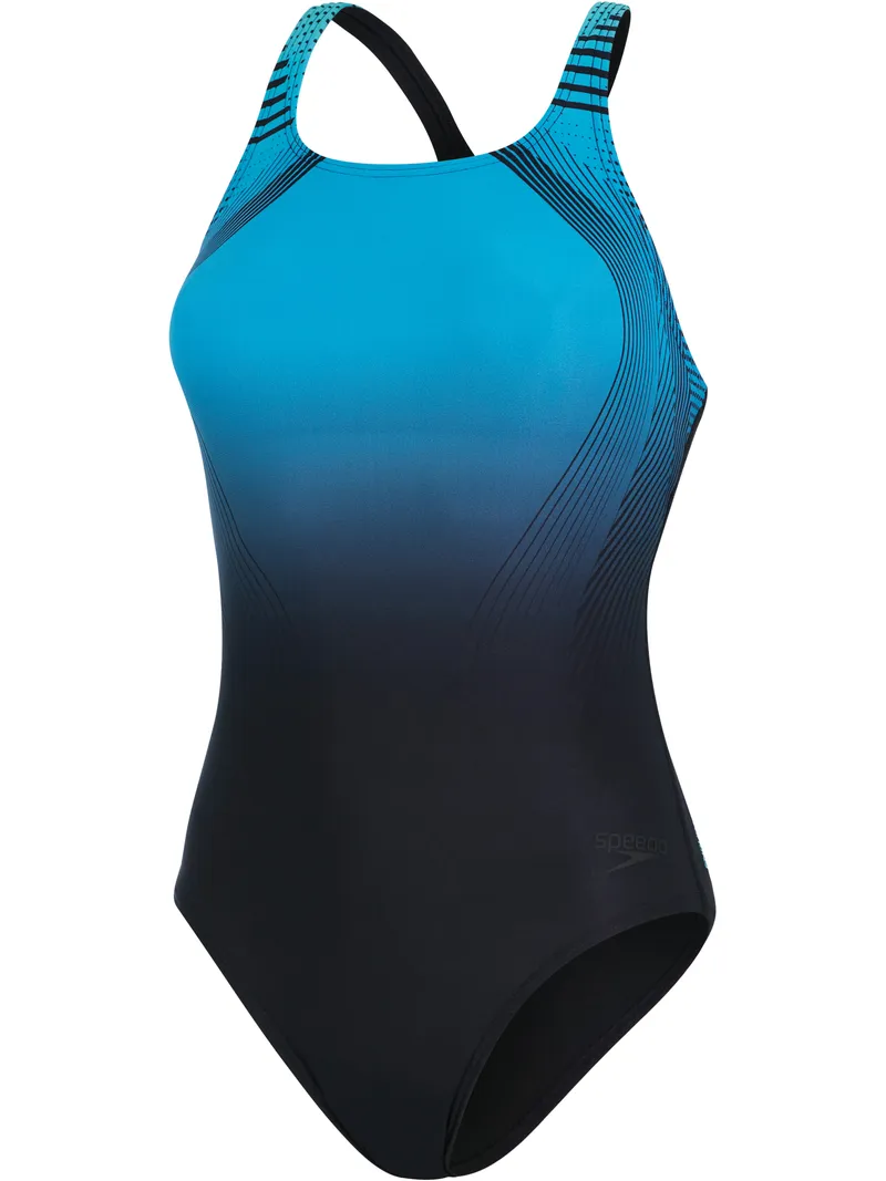 Speedo Digital Placement Medalist Piece - Black/Pool | Swimmer.com.au