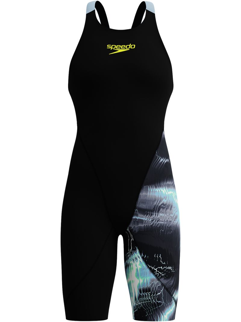 Speedo Fastskin LZR Ignite Kneeskin - Electro Static/Black | Swimmer.com.au