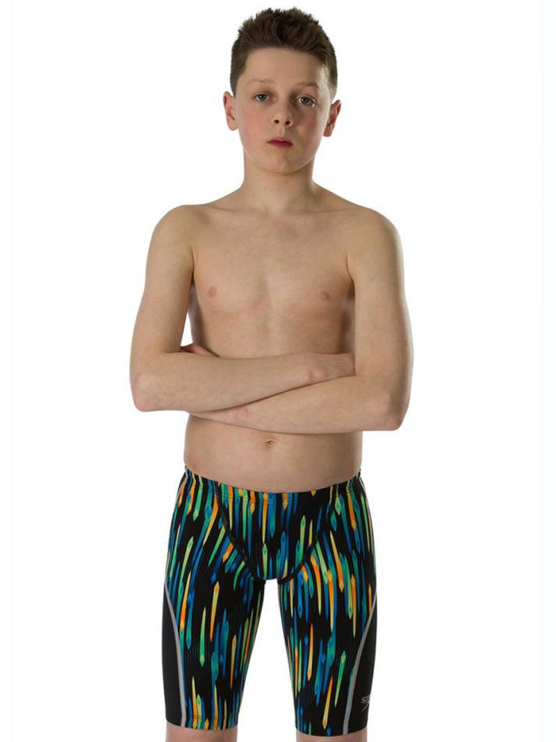 Speedo Fastskin Junior LZR Racer X Black & Chroma Blue Jammers