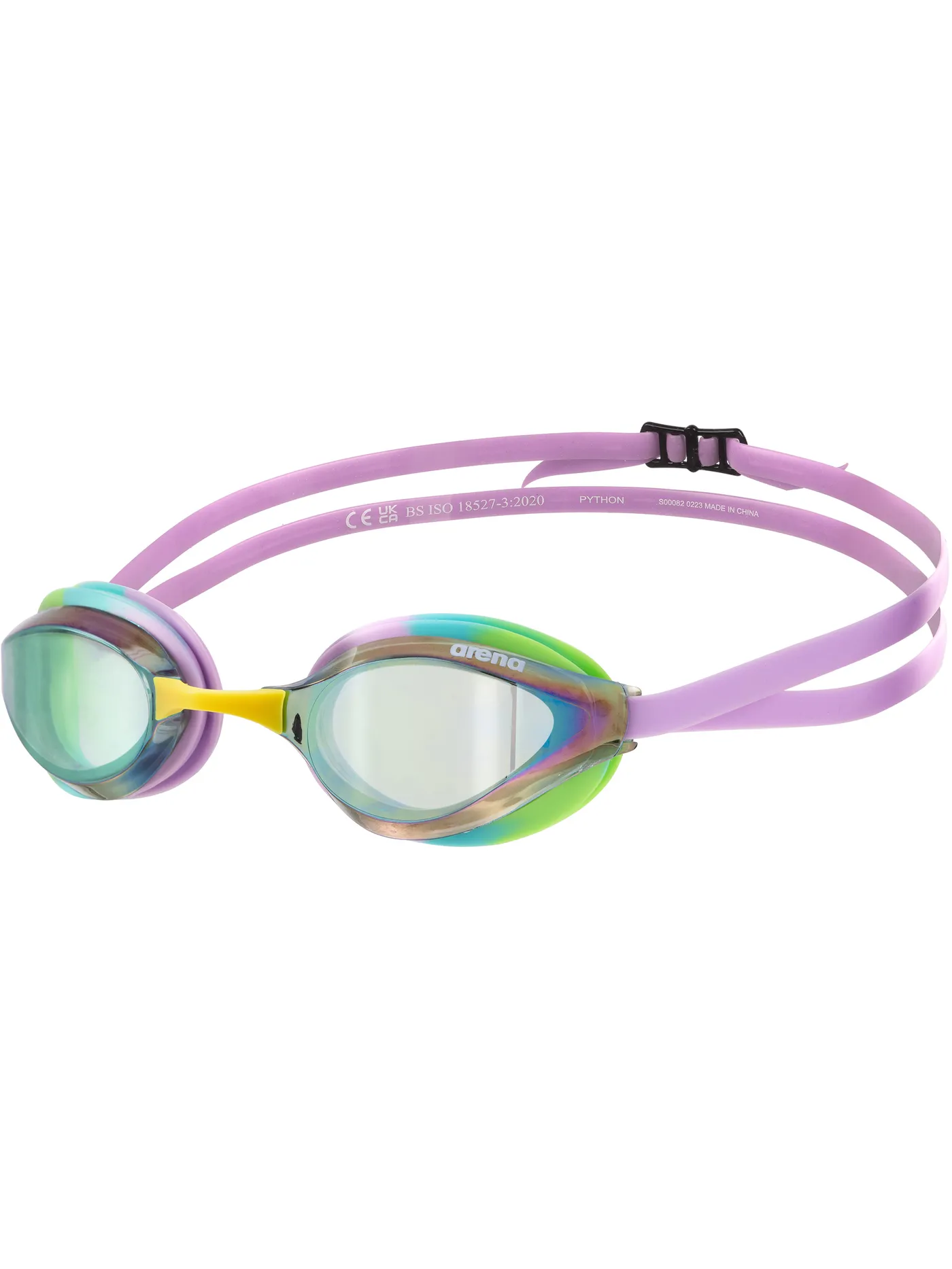 Speedo Python Goggles Arena Python Goggles - Green Mirror/Violet/Green | Swimmer.com.au