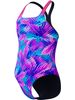 Speedo Allover Print Powerback One Piece - Pink/Peacoat