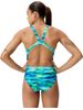 Speedo Allover Print Leaderback One Piece - Sunset Grove/Green