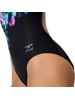 Speedo Placement Print Powerback One Piece - Glitchy/Black