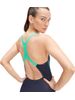 Speedo Medley Logo One Piece - Navy/Green