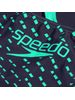 Speedo Medley Logo One Piece - Navy/Green