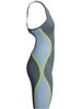 Speedo Fastskin LZR Pure Intent 2.0 Openback Kneeskin - Grey Lead/Arcadia Blue/Hyper Yellow