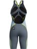 Speedo Fastskin LZR Pure Intent 2.0 Openback Kneeskin - Grey Lead/Arcadia Blue/Hyper Yellow