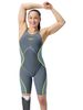 Speedo Fastskin LZR Pure Intent 2.0 Openback Kneeskin - Grey Lead/Arcadia Blue/Hyper Yellow