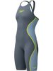 Speedo Fastskin LZR Pure Intent 2.0 Closedback Kneeskin - Grey Lead/Arcadia Blue/Hyper Yellow