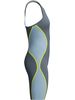 Speedo Fastskin LZR Pure Intent 2.0 Closedback Kneeskin - Grey Lead/Arcadia Blue/Hyper Yellow