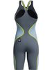 Speedo Fastskin LZR Pure Intent 2.0 Closedback Kneeskin - Grey Lead/Arcadia Blue/Hyper Yellow