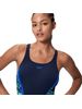 Speedo Print Splice Muscleback One Piece - Peacoat/Sapphire