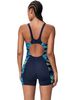 Speedo Print Splice Legsuit - Peacoat/Sapphire